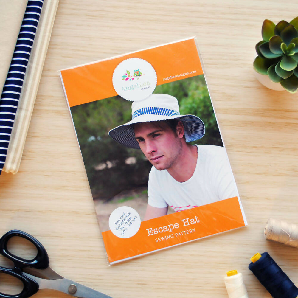 Escape Sun Hat HARD COPY Paper Sewing Pattern Mens Boys