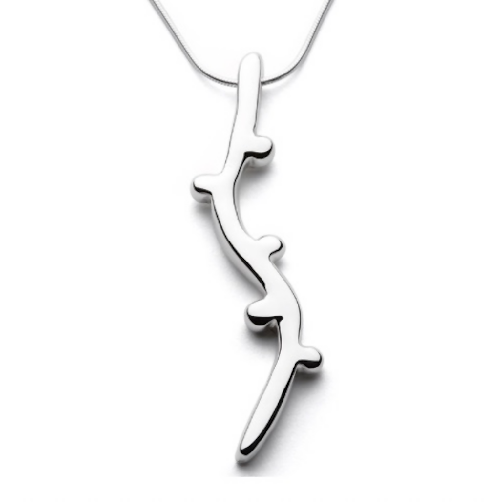 blossom pendant silver snake chain white sml