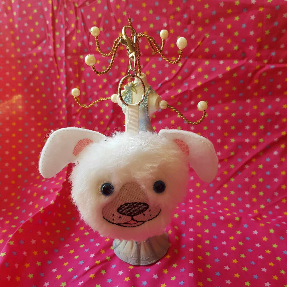 Puppy Fluffy Puff Keyring
