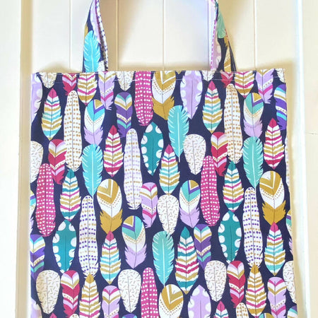 Colourful feathers shopping bag