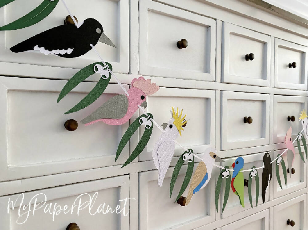 Australian Birds Garland. Native birds, Birthday party, baby shower banner.