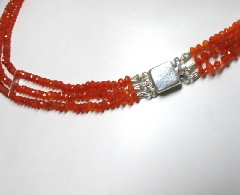 Carnelian triple chocker necklace 2