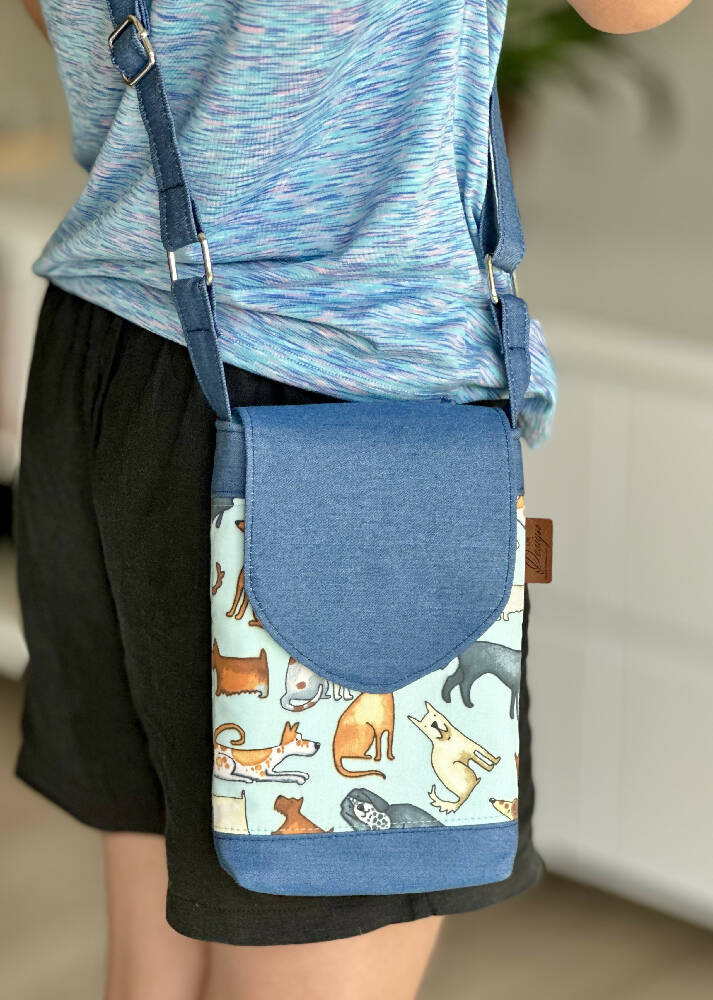 Cross Body Utility Bag - Dog Print