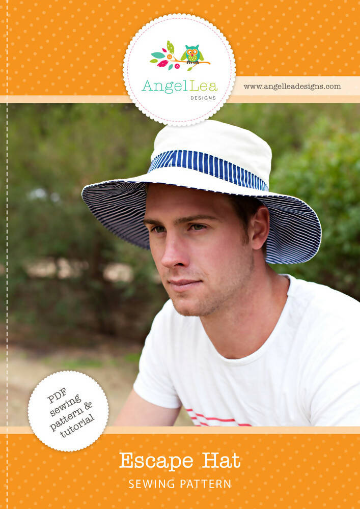 Escape Sun Hat HARD COPY Paper Sewing Pattern Mens Boys