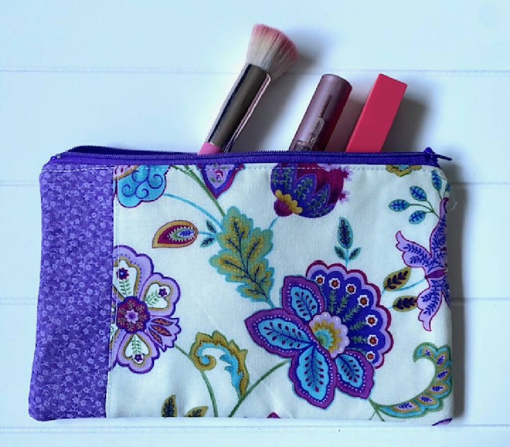 Purple flowers purse