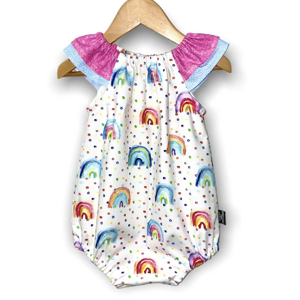 Rainbows Double Ruffle Seaside Romper