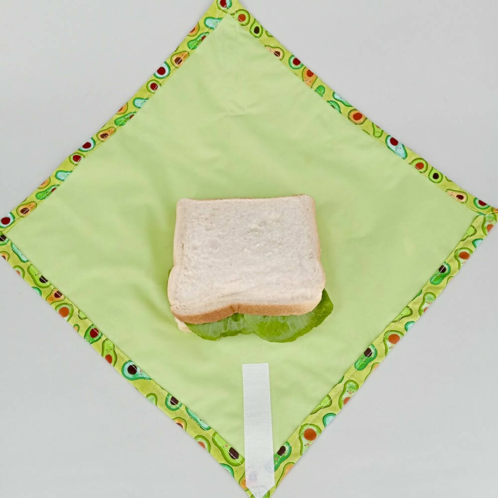 Sandwich Wrap (Reusable) - Kawaii Avocados on Green