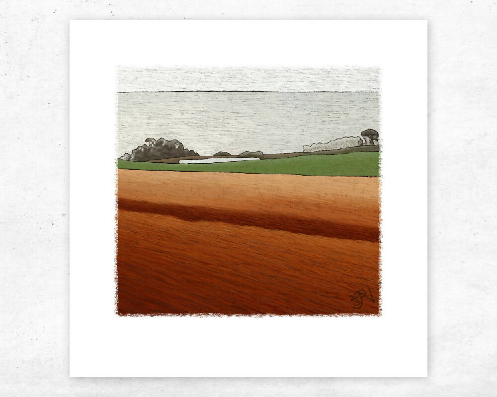 Limited Edition Art Print of a seaside rural landscape