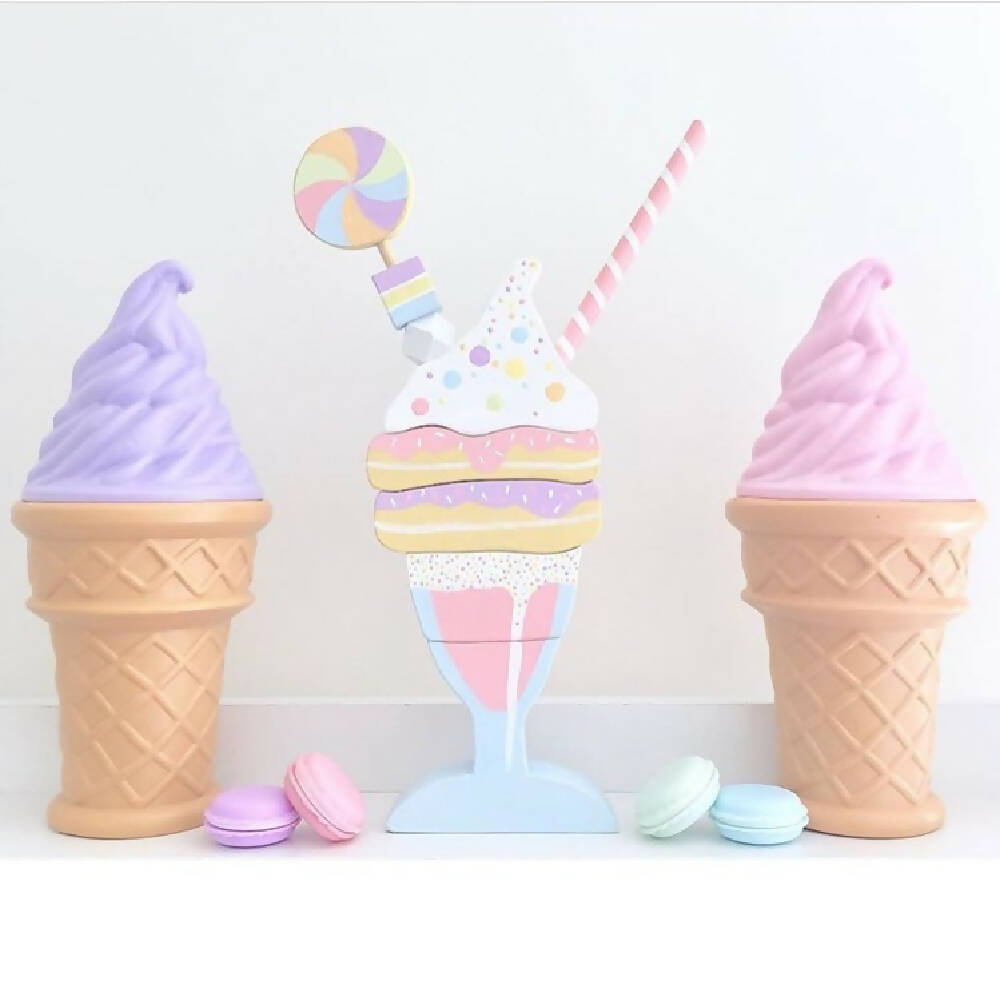 Premade/ Hand painted Wooden Fancy Milkshake stacker.