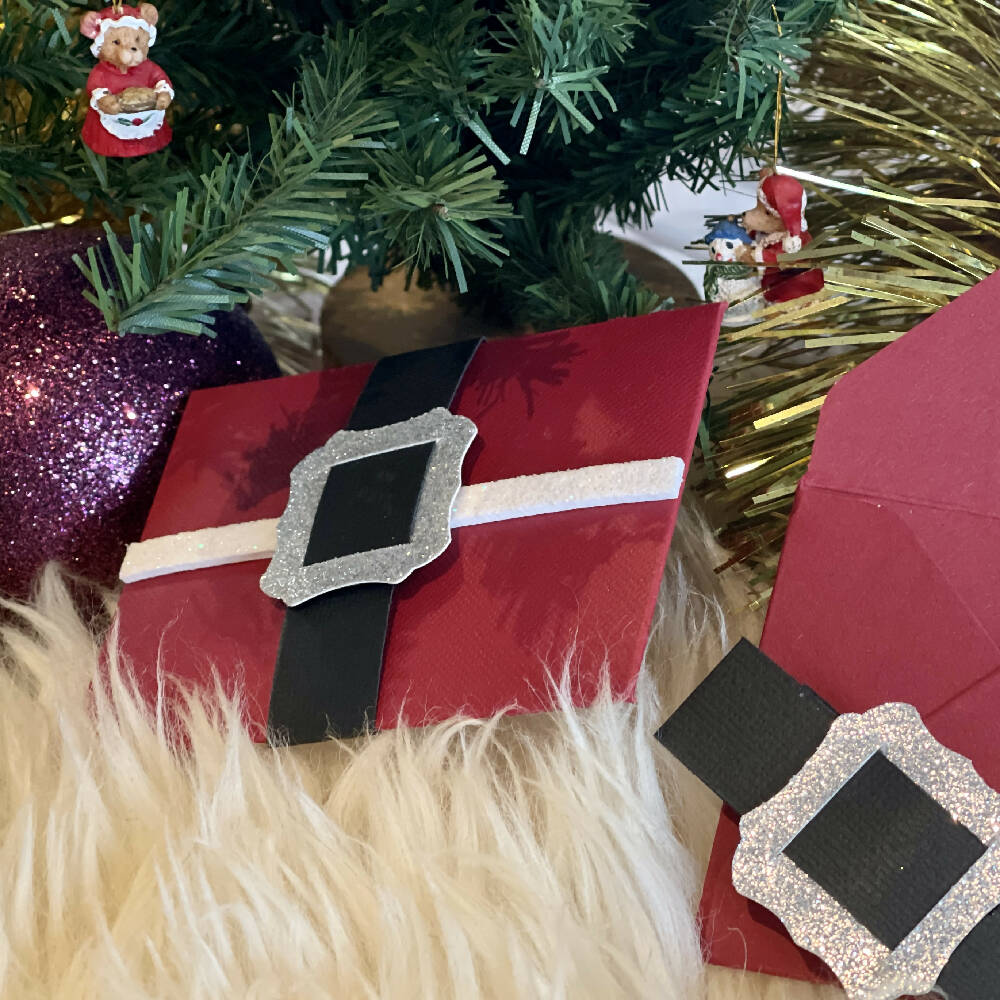 Christmas gift card holder Santa suit