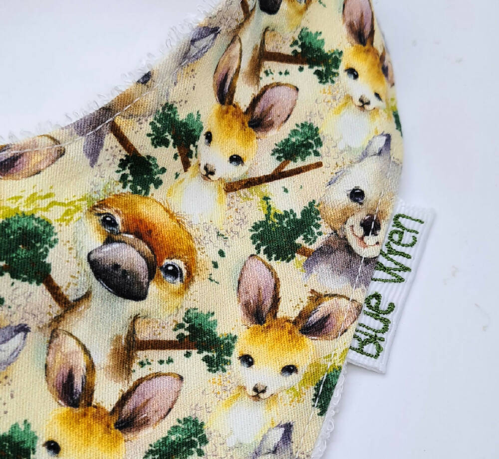 Baby Bib Aussie Animal Fabric