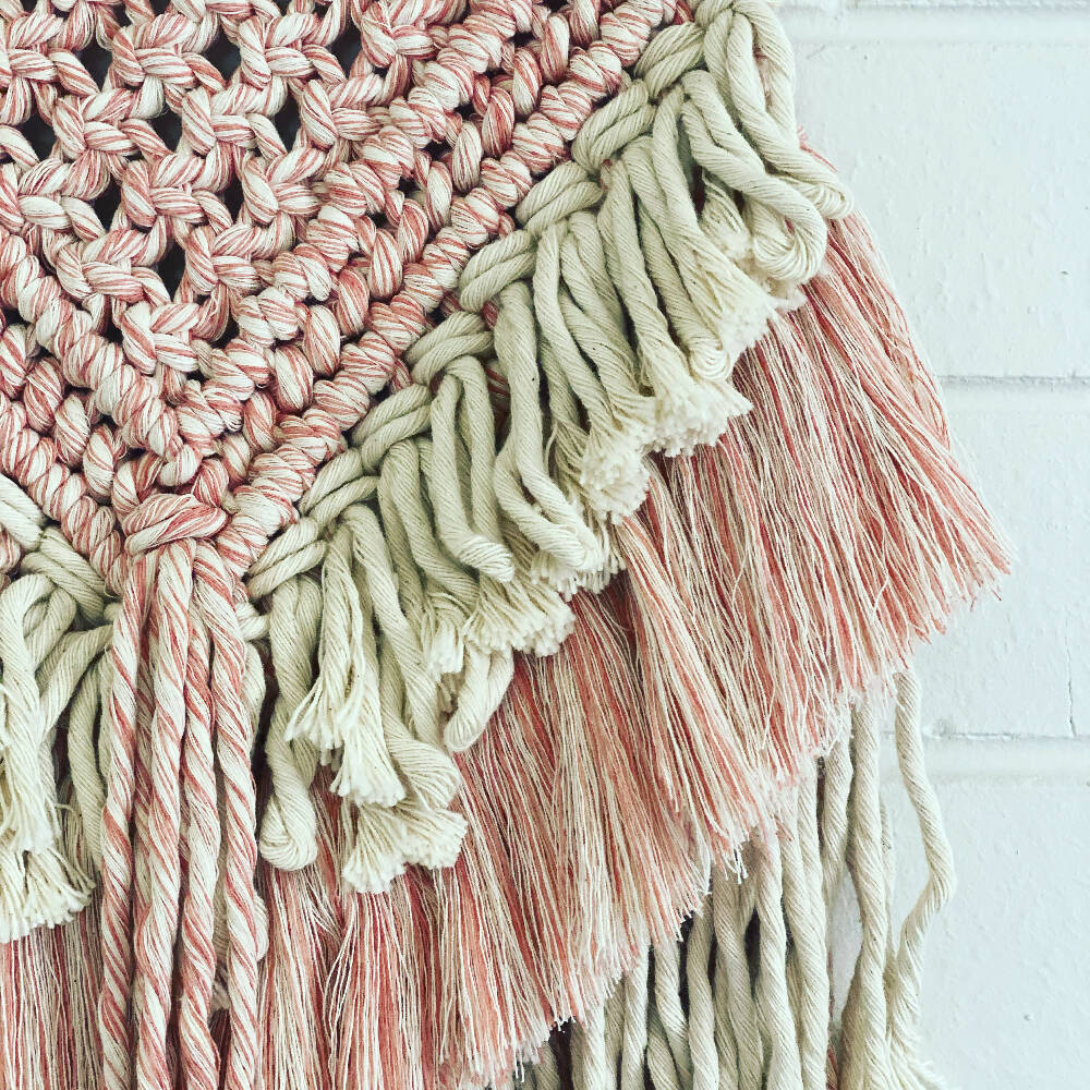 Pink Macrame Wall Hanging