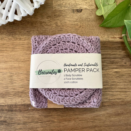 Pamper Pack - Body & Face scrubbie set - Lavender