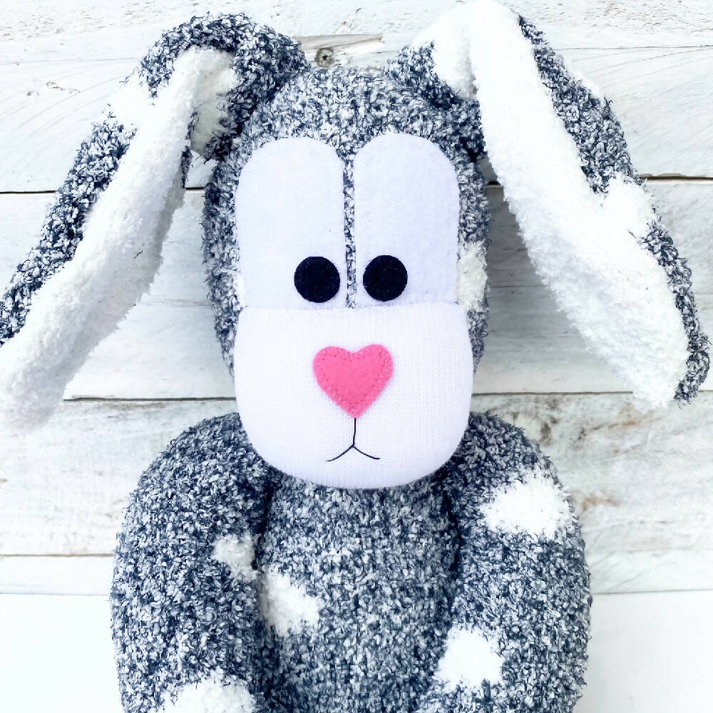 Boston the Sock Bunny - READY TO SHIP soft toy