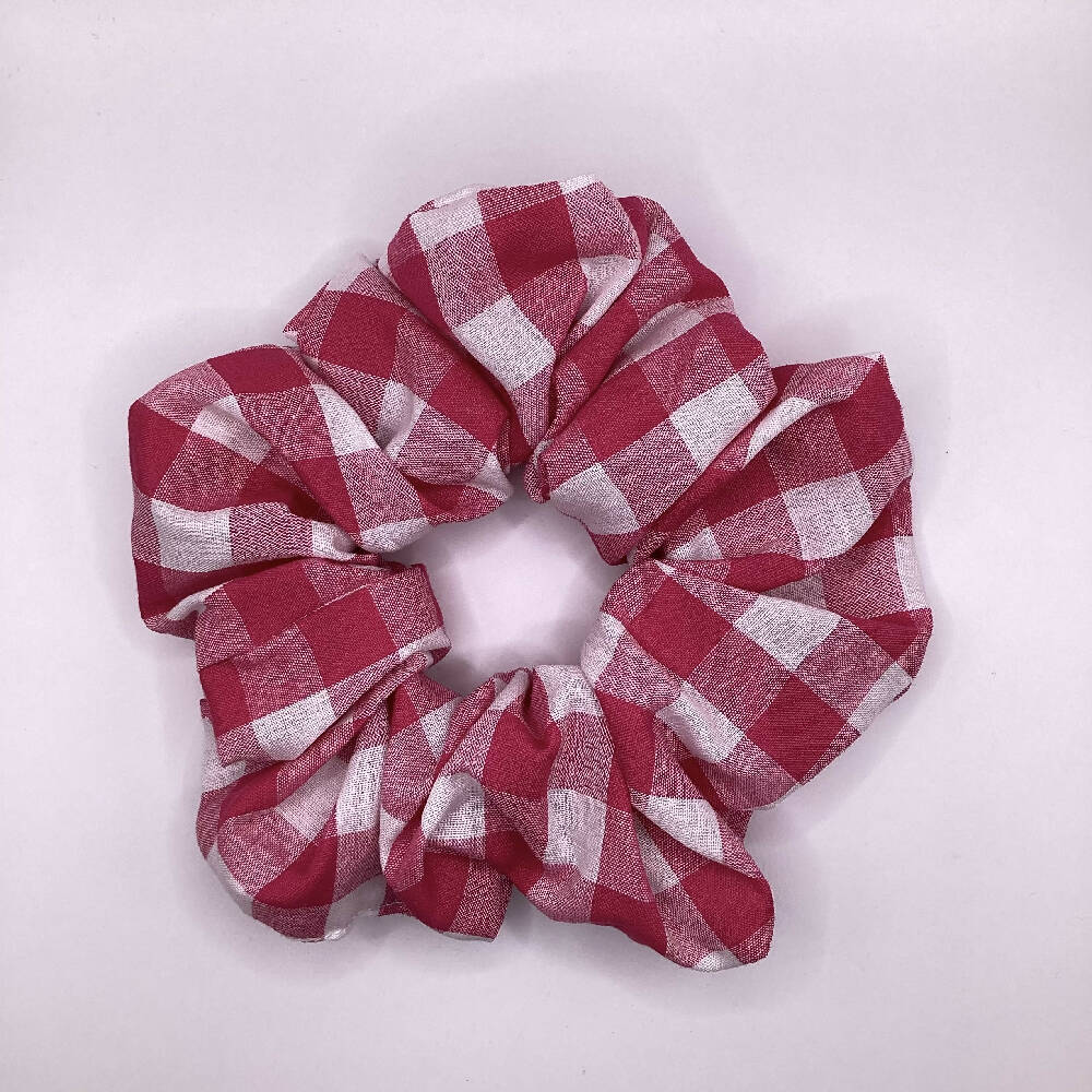 Gingham Scrunchies pink