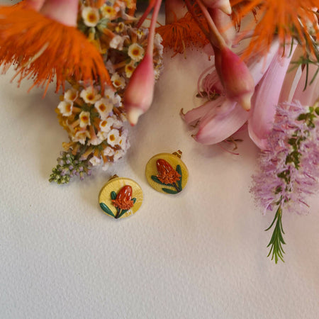 Earrings, Protea Studs