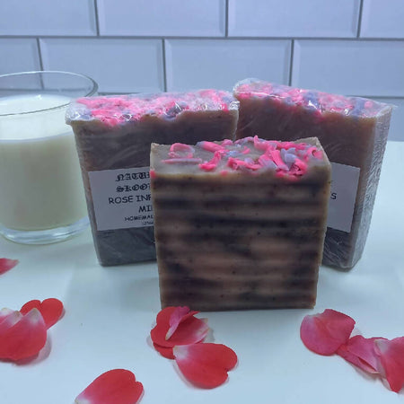 Rose infused goat’s milk soap