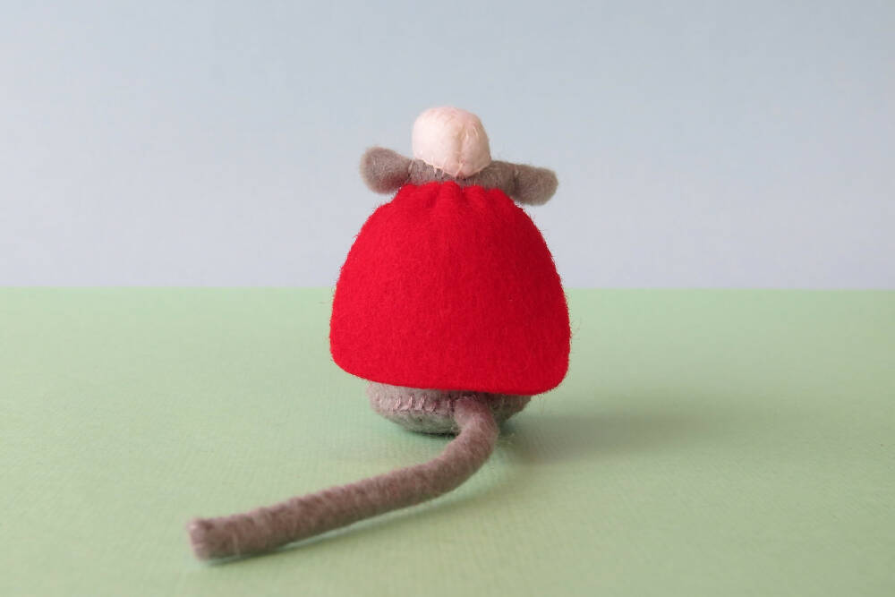 Miniature Felt Mouse - Wool Felt Nurse