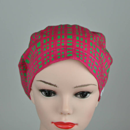 Scrub Hat Pink and Green