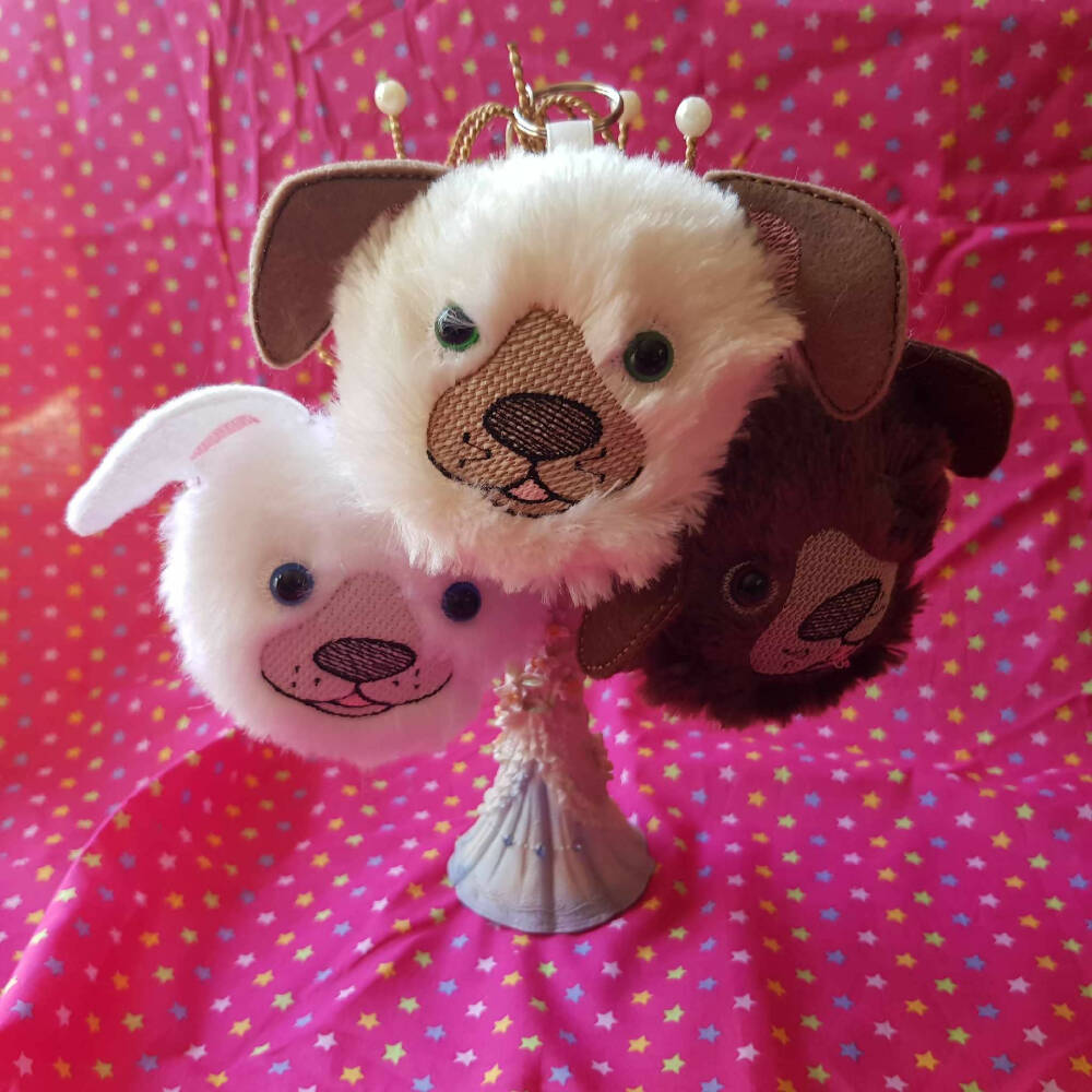 Puppy Fluffy Puff Keyring
