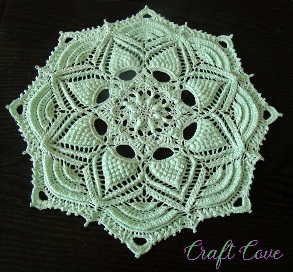 Textured Doily Mint Coloured intricate 3D look