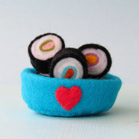 Miniature Play Food - Wool Felt Sushi Rolls