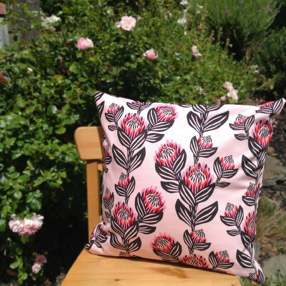 Native Floral Cushion Cover-Pink
