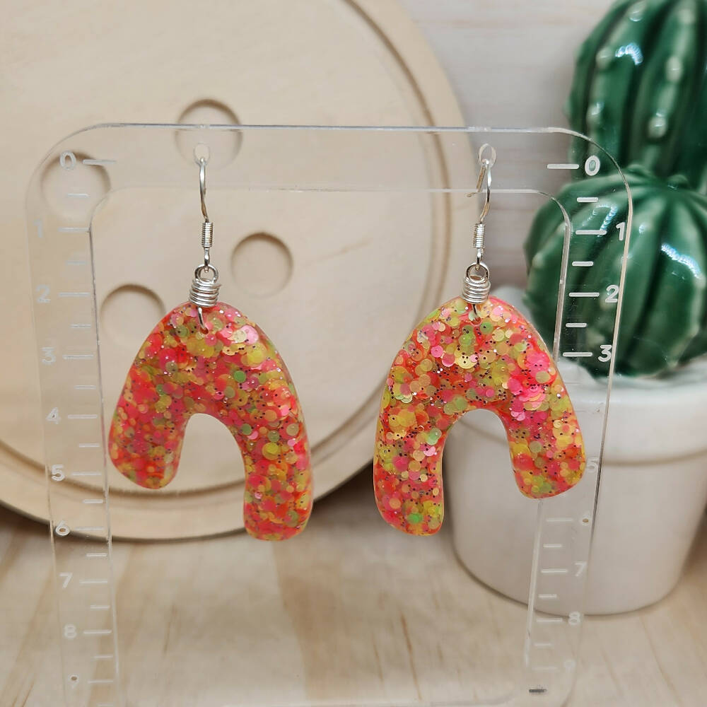 Dangle Earrings - Neon Disco Pink (2)