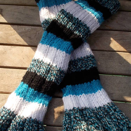 striped legwarmers wool and acrylic size M