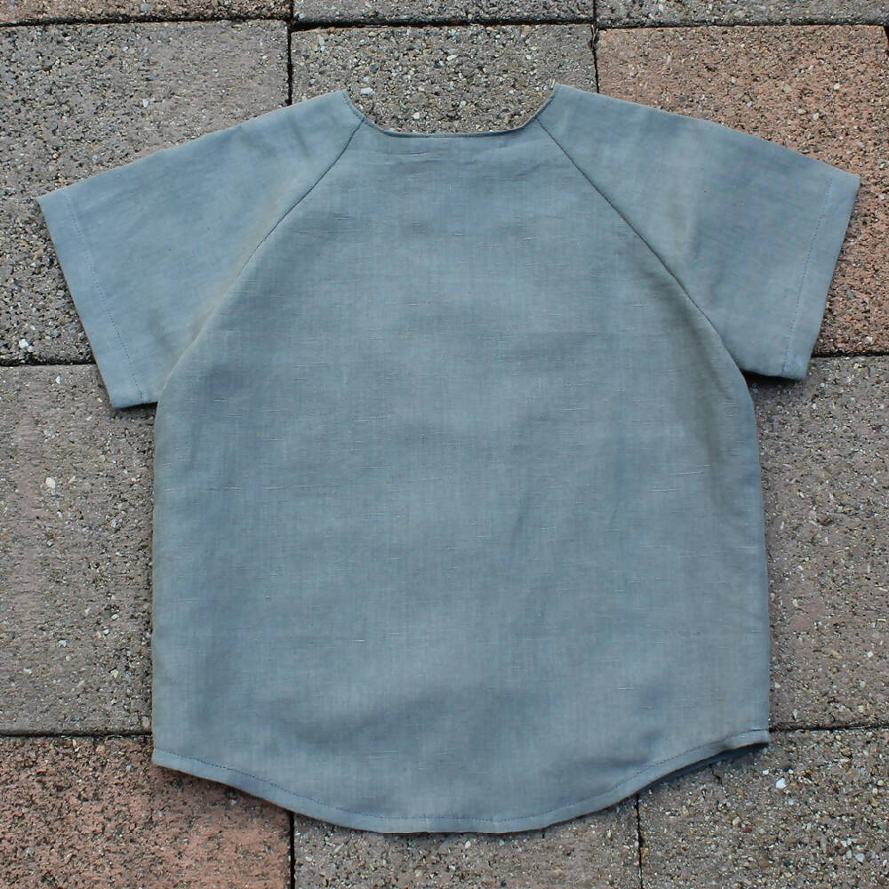 Boy's Summer Shirt - Linen - Size 4 - Hand Embroidery