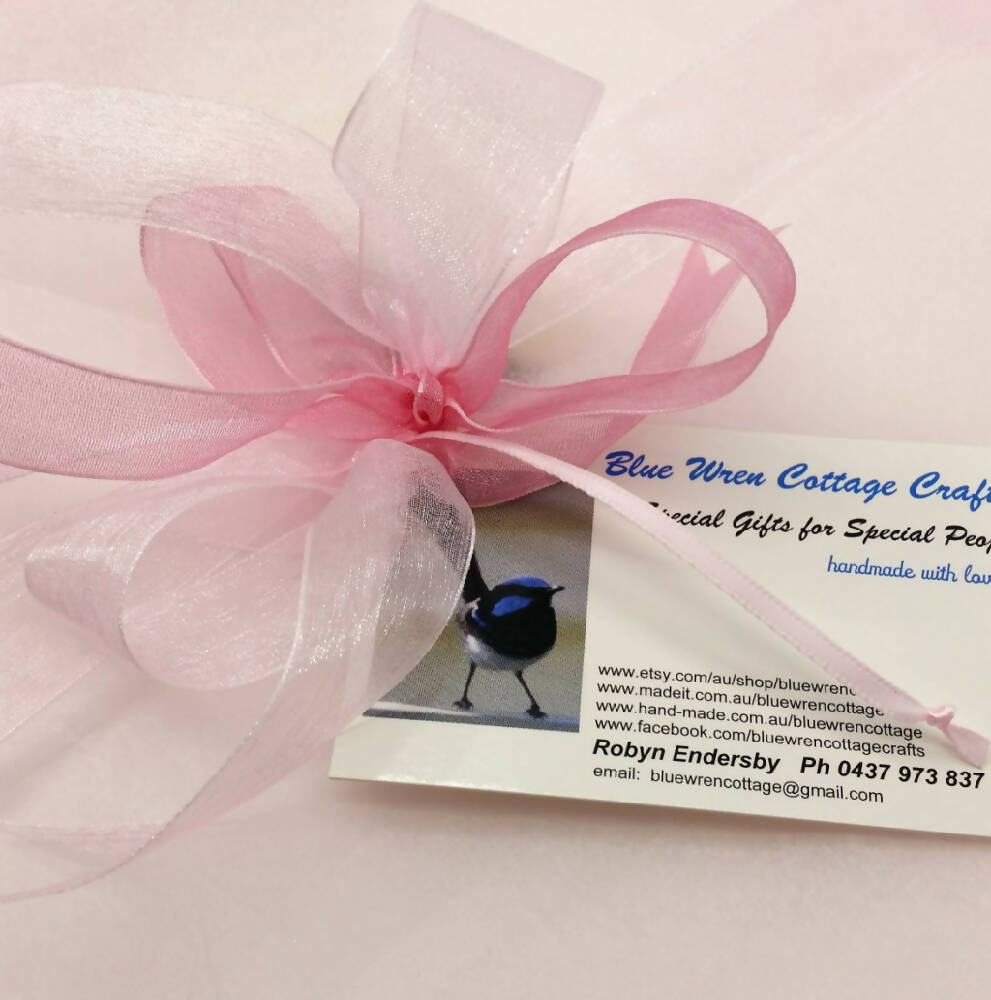 Baby Bib Personalised Pink Owl Cotton Fabric Gift.