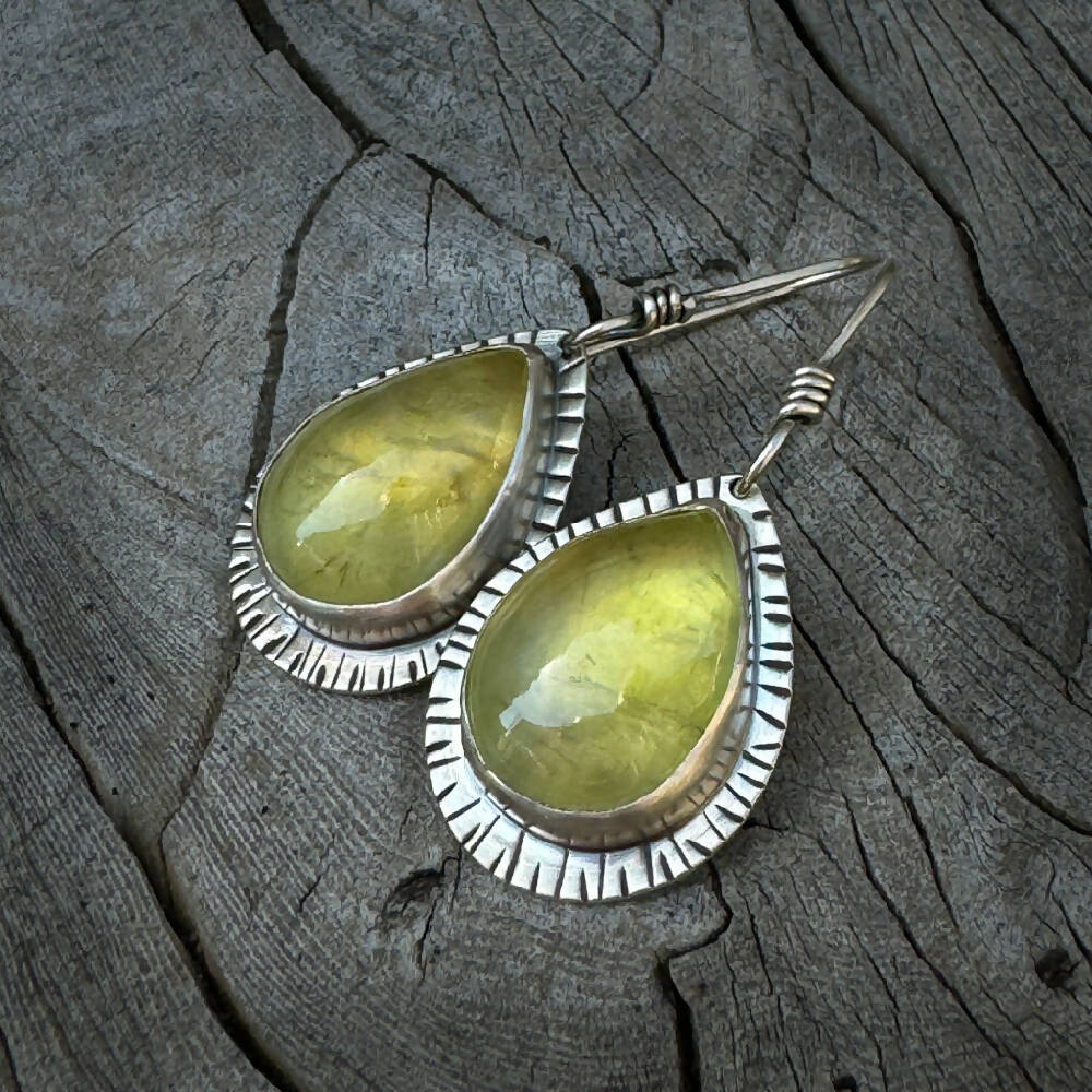 Earrings Sterling Silver Peridot Teardrop W