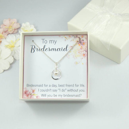 Bridesmaid Necklace,Bridesmaid Necklace on Gift Card