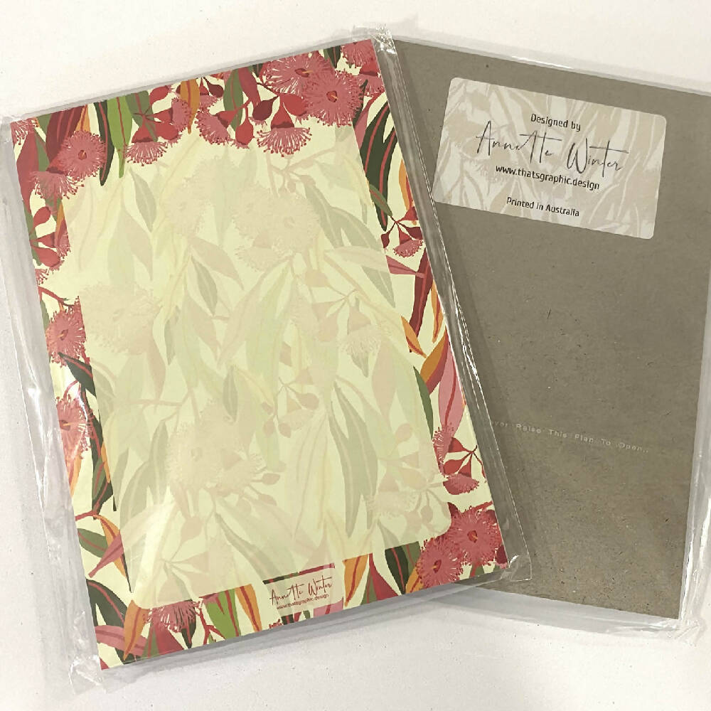 Notepad - A6 Australian Flowering Gum Note Pad for taking notes