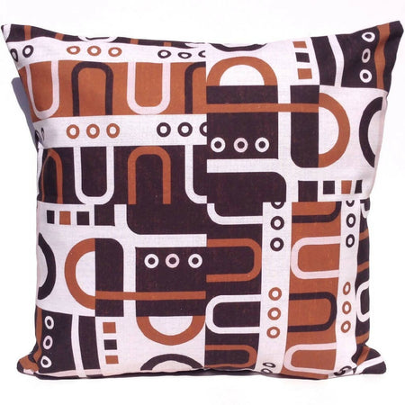 Mid-century retro style cushion cover. Brown, 45x45cm
