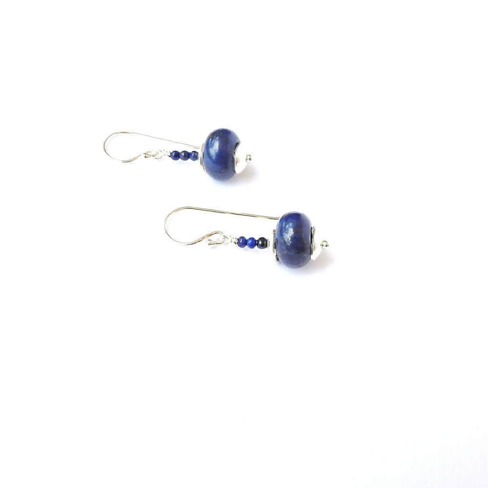 Lapis Lazuli and Sterling Silver Drop Earrings