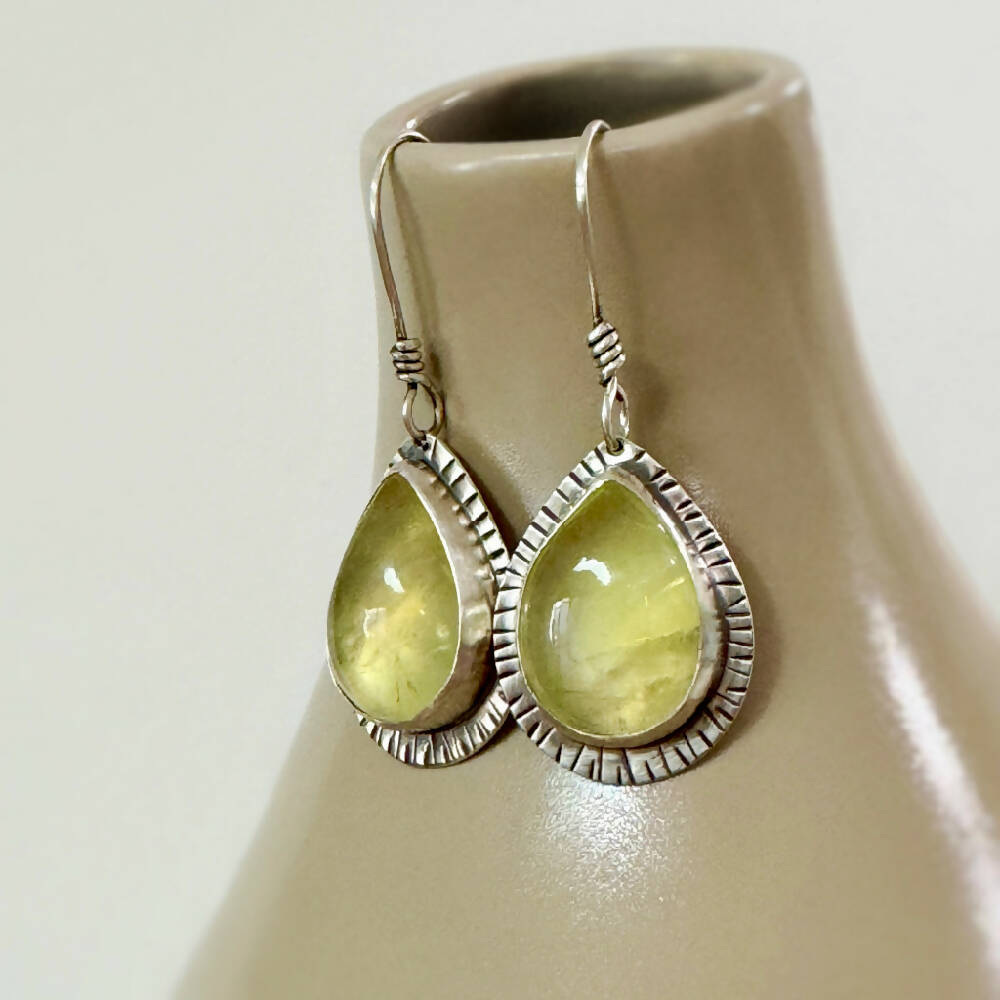 Earrings Sterling Silver Peridot Teardrop L
