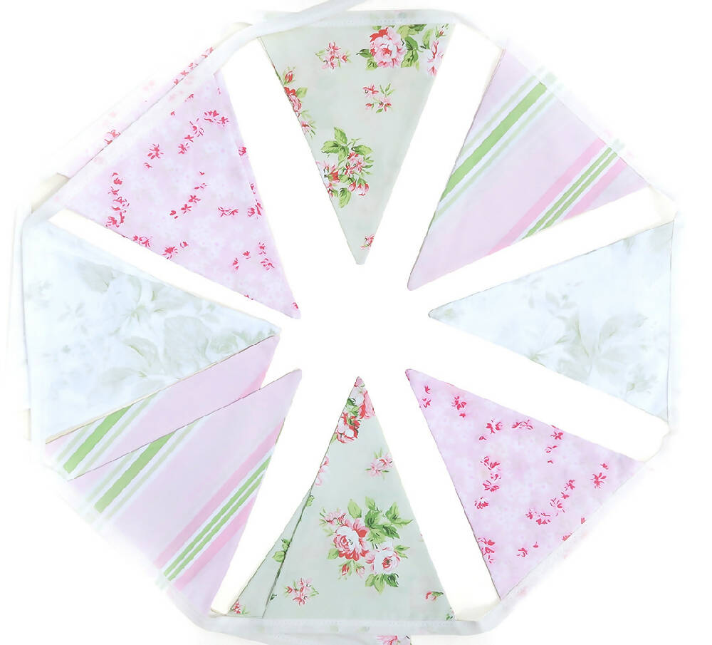 mint green & pink country bunting 1b