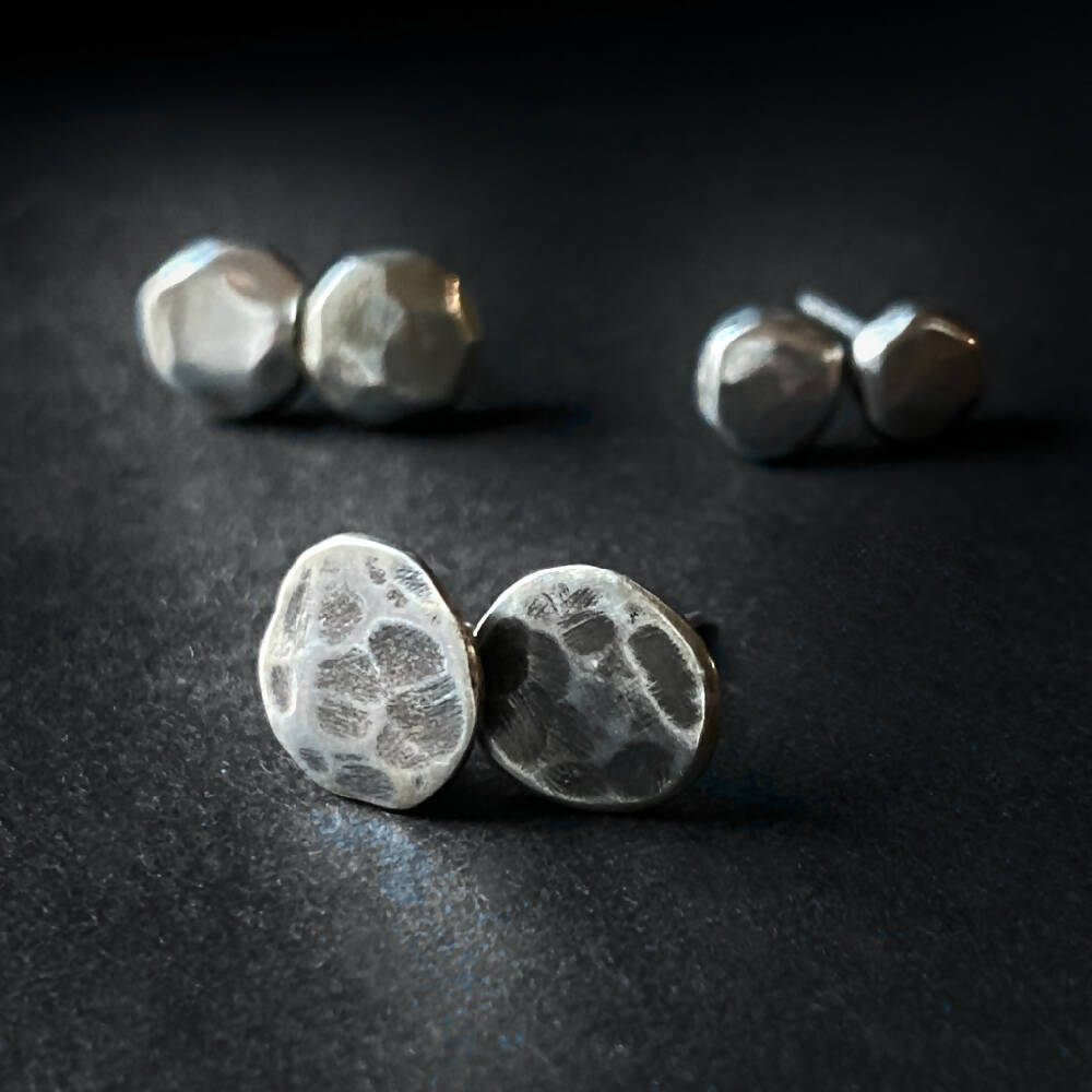 Earrings Recycled Sterling Silver Studs D