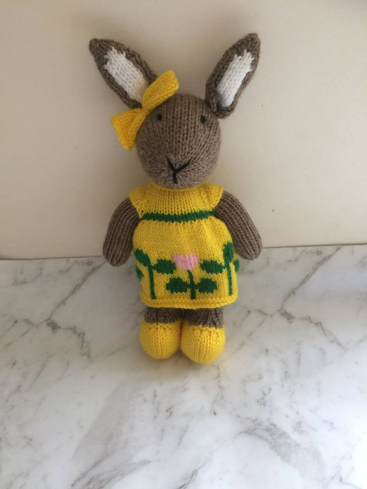 Sophia Bunny Hand knitted Easter Toy Softie