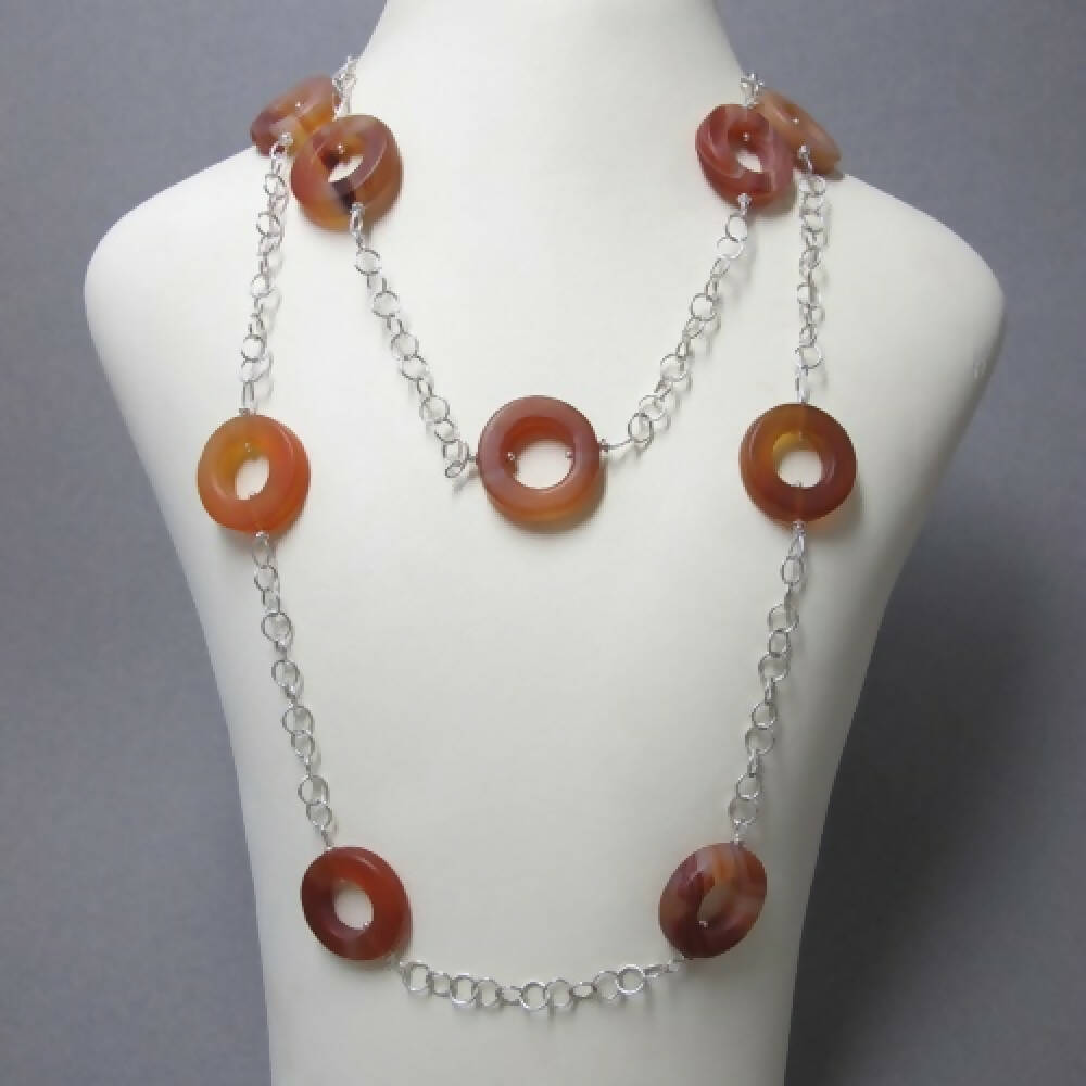 Matte carnelian chain