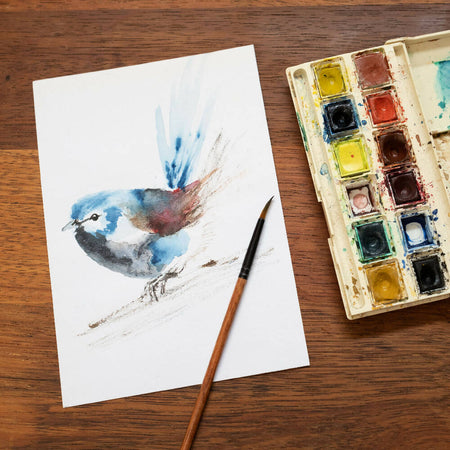 Blue Wren - Archival print on 290 GSM Hahnemuhle Hemp paper