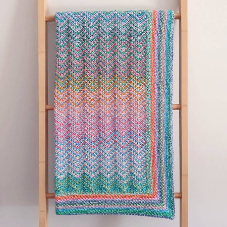 Baby Blanket acrylic crochet ripple cot blanket multicoloured
