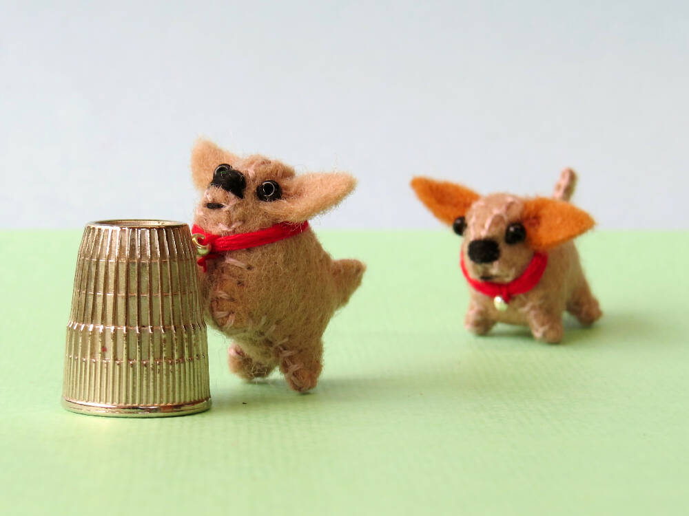 Miniature Felt Dogs - Wool Felt Dog Bed