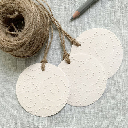Set of 3 Round Gift Tags with Embossed Detail