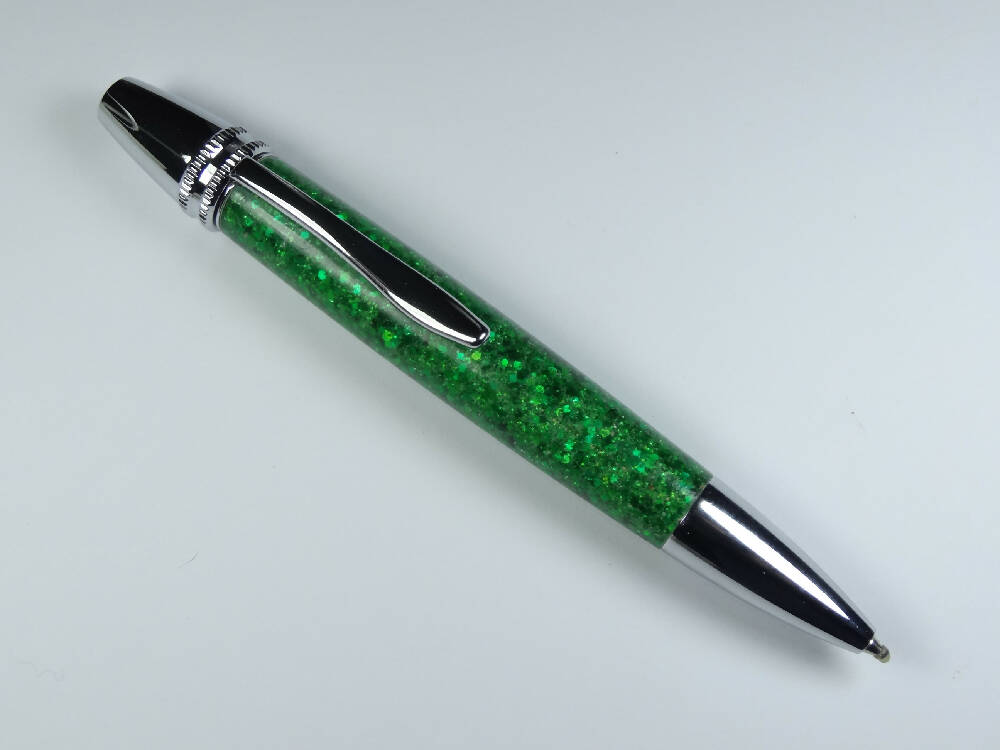 Green Sparkle Resin Polaris Pen