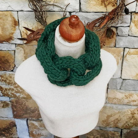 Unique Handknitted Hoop Necklace Scarf