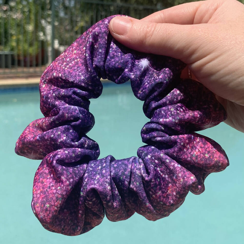 Swim Scrunchies Purple Sparkles