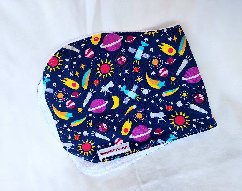 Contour shaped baby burp cloth