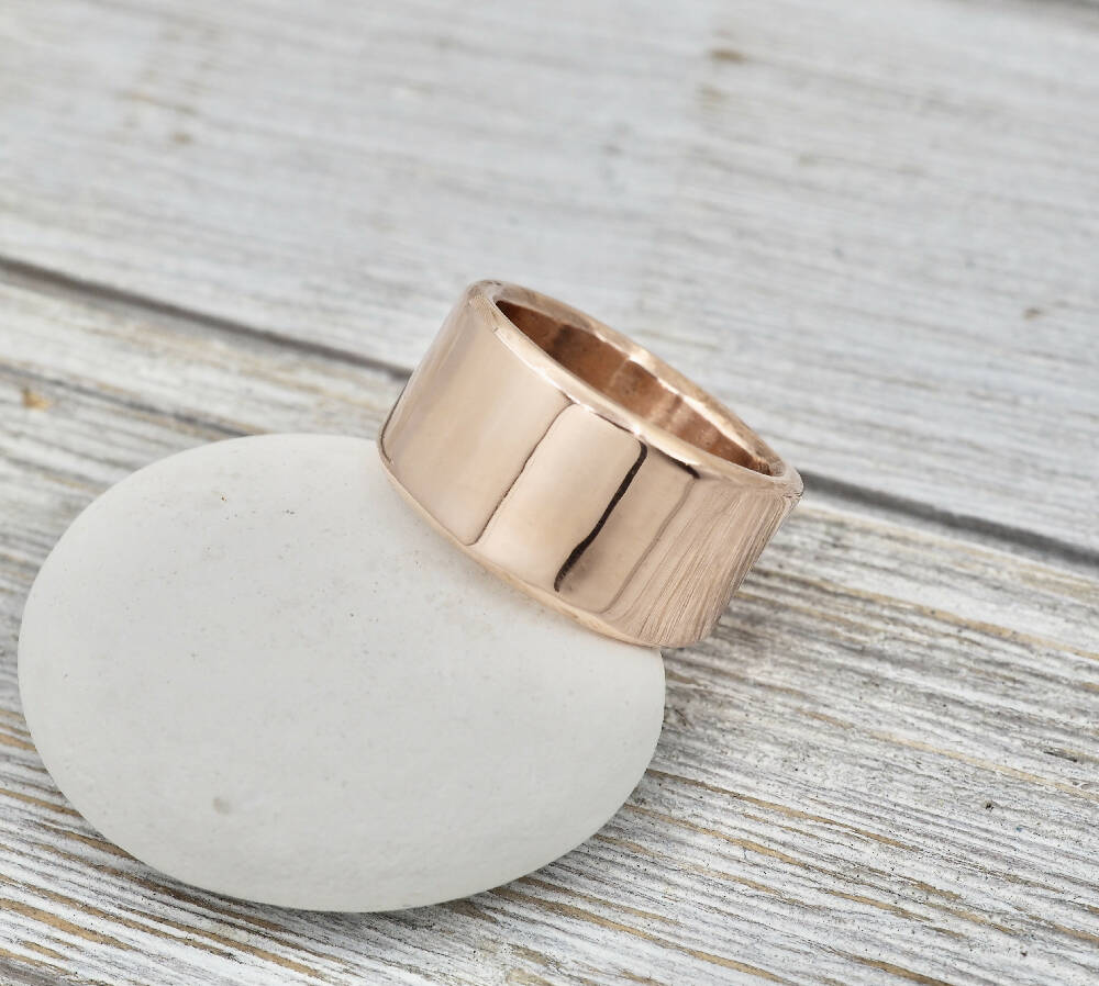 Wide copper ring | Chunky copper ring | Heavy copper ring | Handmade copper jewellery | Copper anniversary gift